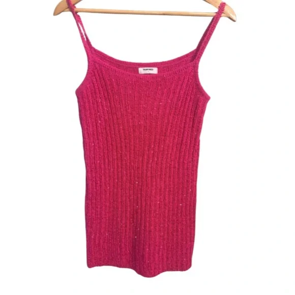 Rumored Palm Beach Mini Dress in Fuchsia Sequin Size Small - Picture 3 of 9